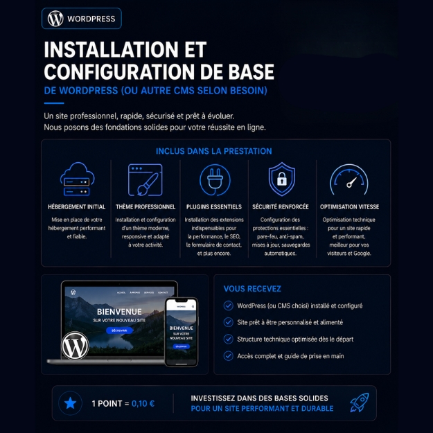 Installation technique WordPress (ponctuelle)