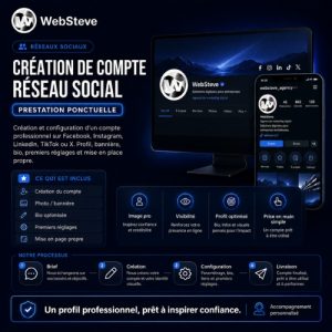 Création de compte réseau social (ponctuelle)