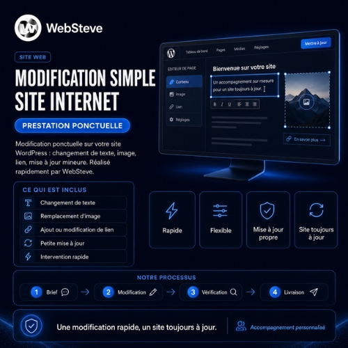 Modification simple site internet (ponctuelle)