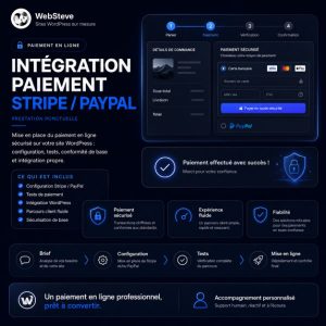 Intégration paiement Stripe / PayPal (ponctuelle)